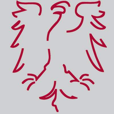dunkelroter Adler auf grau